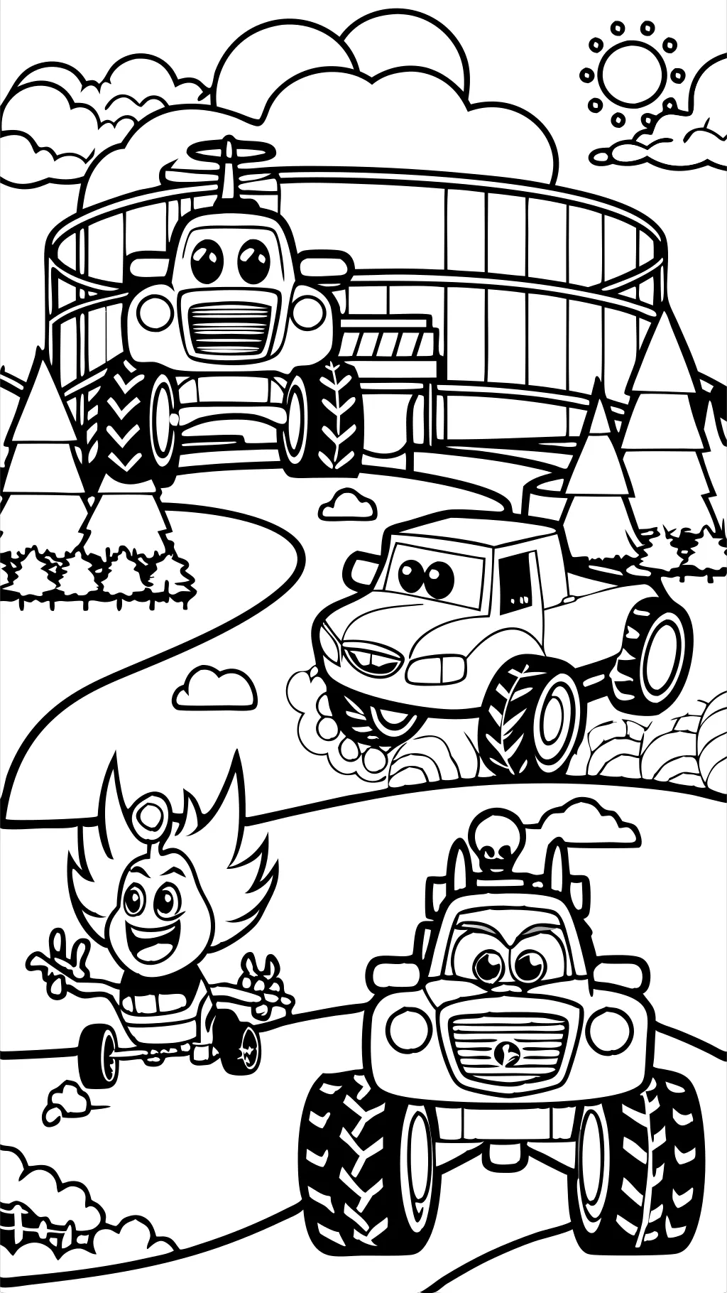 blaze monster machine coloring pages